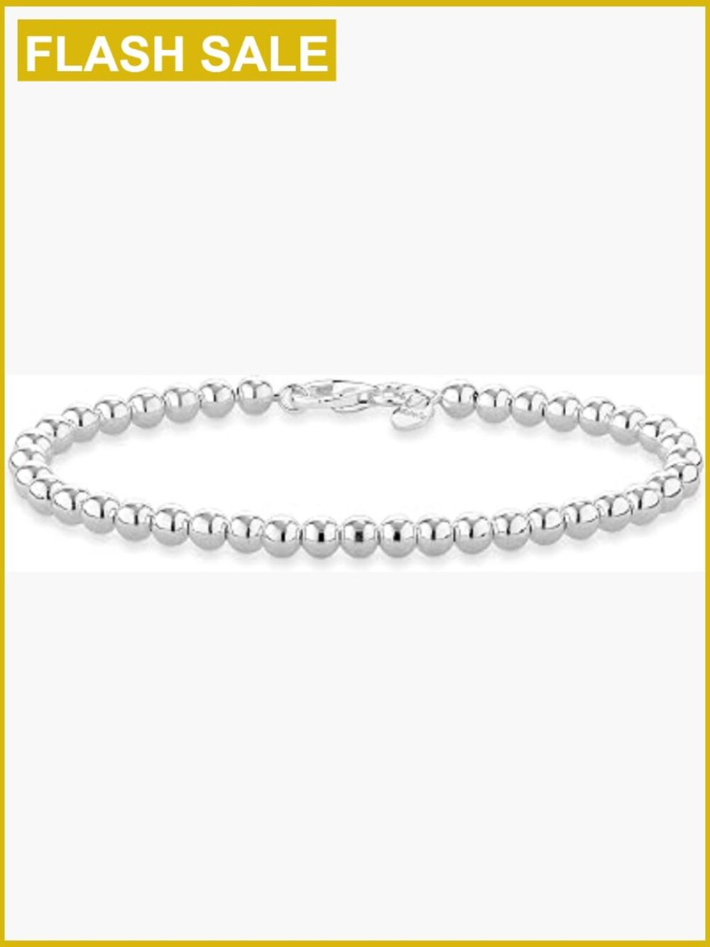 Italian Sterling Silver 4mm Bead Strand Bracelet